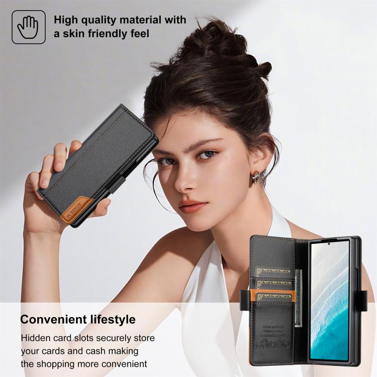 N.BEKUS P3 RFID Stitching Magnetic Flip Leather Phone Case