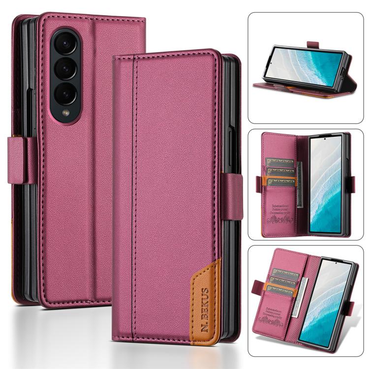 N.BEKUS P3 RFID Stitching Magnetic Flip Leather Phone Case
