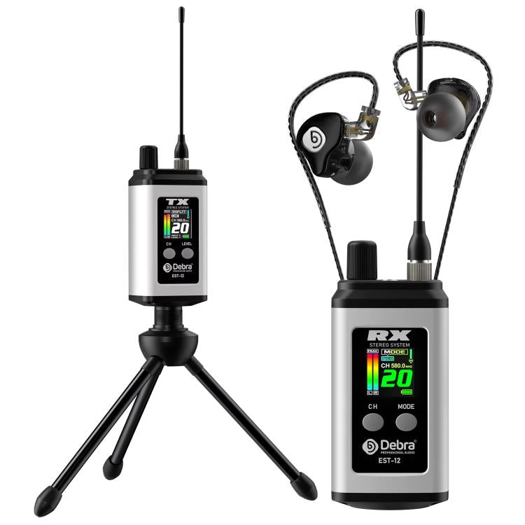 DEBRA EST-12 Portable Stereo Wireless Monitor System Transmitter & Receiver