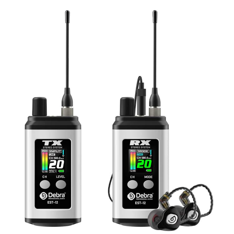 DEBRA EST-12 Portable Stereo Wireless Monitor System Transmitter & Receiver