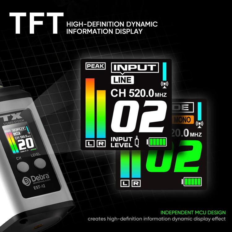 DEBRA EST-12 Portable Stereo Wireless Monitor System Transmitter & Receiver