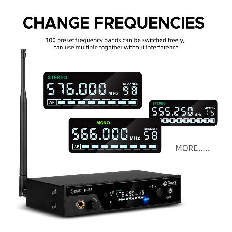 DEBRA ST-102 Professional Stage Wireless Audio Return Monitoring System with One Receivers