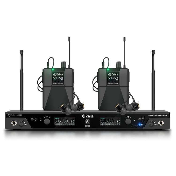 DEBRA ST-202 Professional Stage Wireless Audio Return Monitoring System with Two Receivers