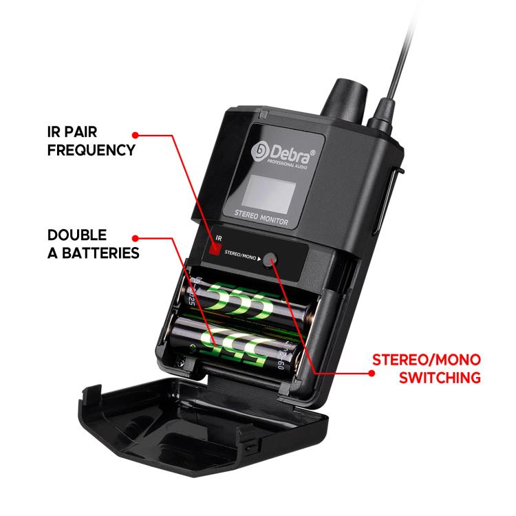 DEBRA ST-102 Wireless Audio Monitor System Receiver + Earphones