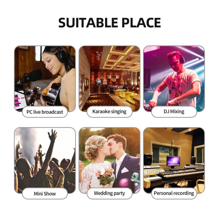 DEBRA V4 4-Channels Audio Mixer with Reverb Sound Card for Live Streaming