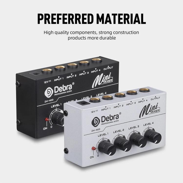 DEBRA M094 4-Channels Audio Mixer Musical Instrument Live Streaming Reverb