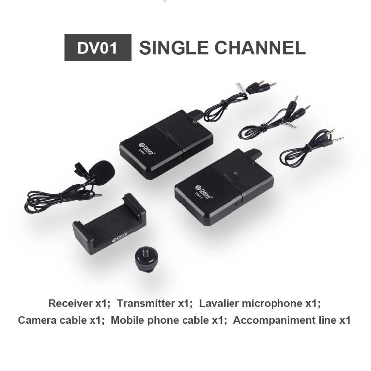 DEBRA DV-01 Wireless Lavalier Microphone TX & RX Outdoor Interview Live Broadcast