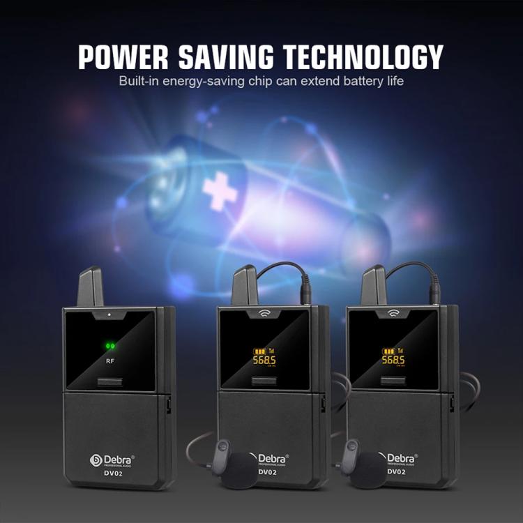 DEBRA DV-02 Wireless Lavalier Microphone TX & 2RX Outdoor Interview Live Broadcast