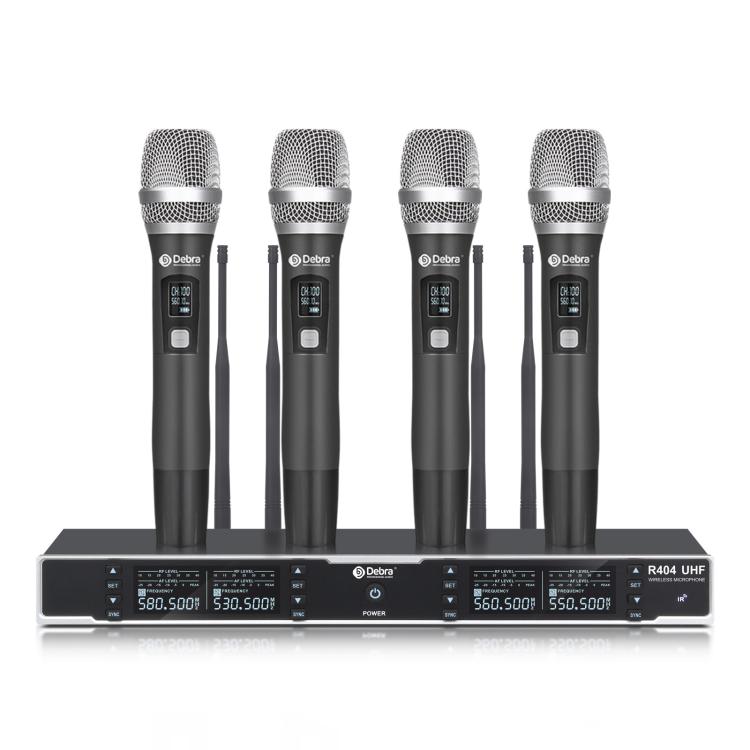 DEBRA R404 UHF Wireless Microphone 4-in-1 Professional Stage Performance Conference Handheld Mic