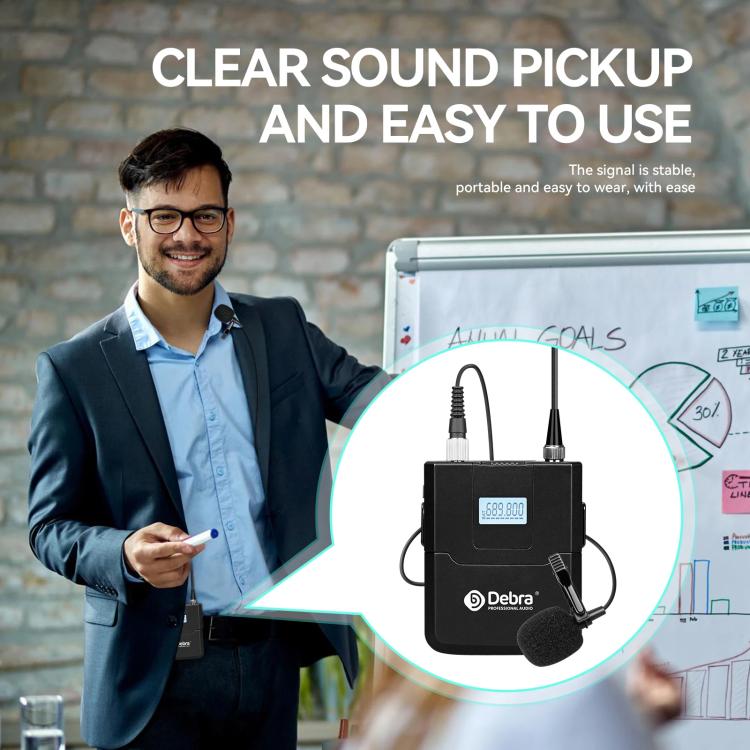 DEBRA R404 UHF Wireless Microphone 4-in-1 Professional Stage Performance Conference Handheld Mic