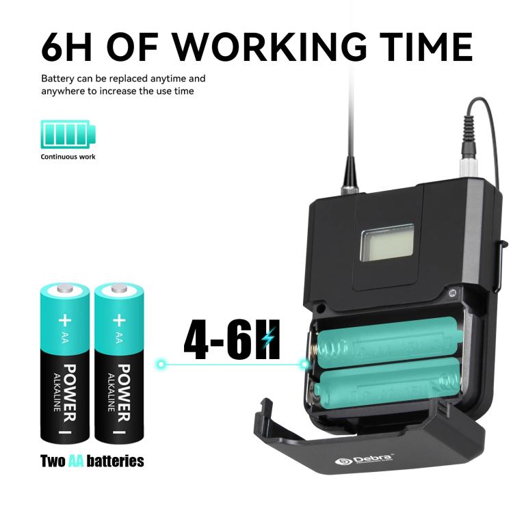 DEBRA R404 UHF Wireless Microphone 4-in-1 Professional Stage Performance Conference Handheld Mic