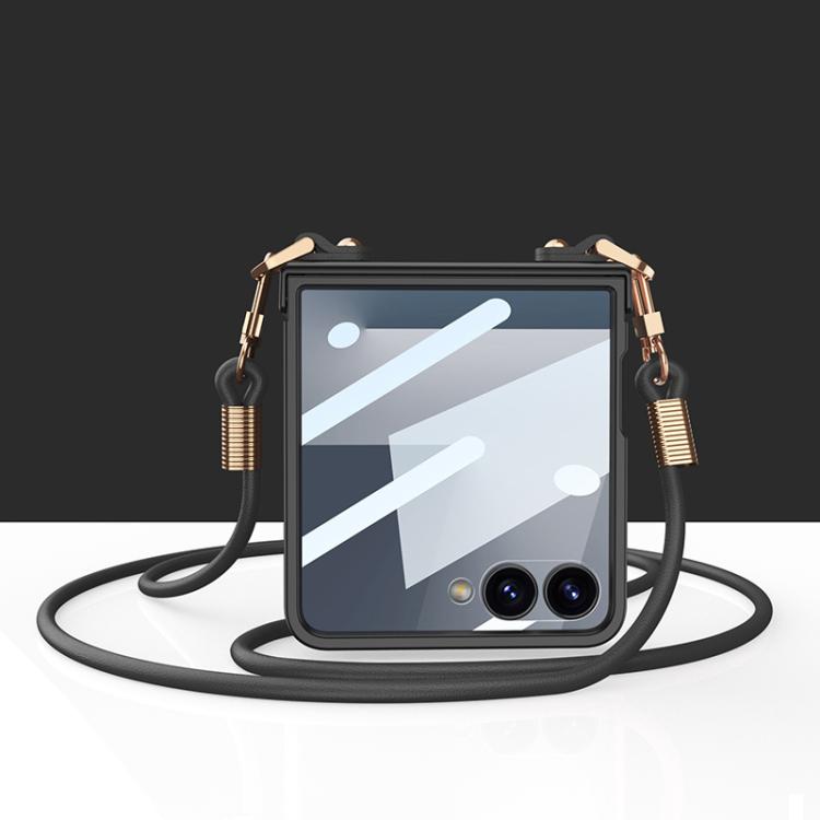 GKK Integrated Ultra-thin Full Cover Hinge Crossbody Strap Phone Case