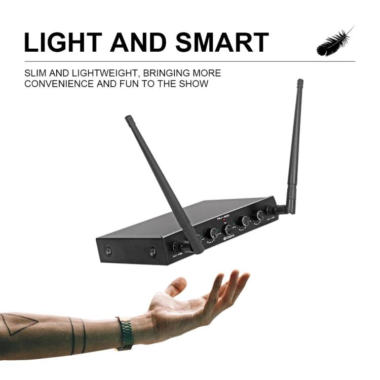 DEBRA AU-400 UHF Wireless Microphone System 4-in-1 for Performance Conference KTV