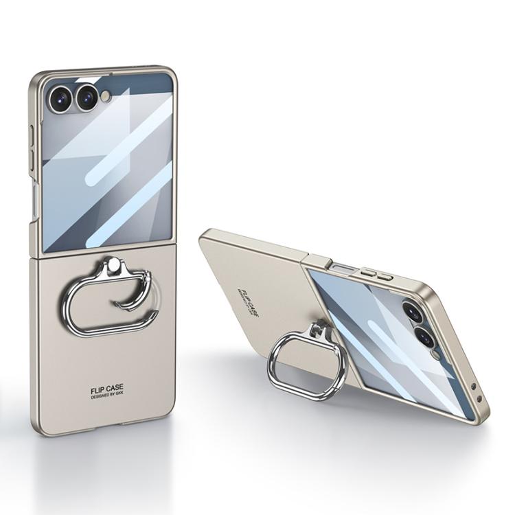 GKK Integrated Ultra-thin Oval Ring Holder Full Cover Phone Case, For Samsung Galaxy Z Flip7 5G