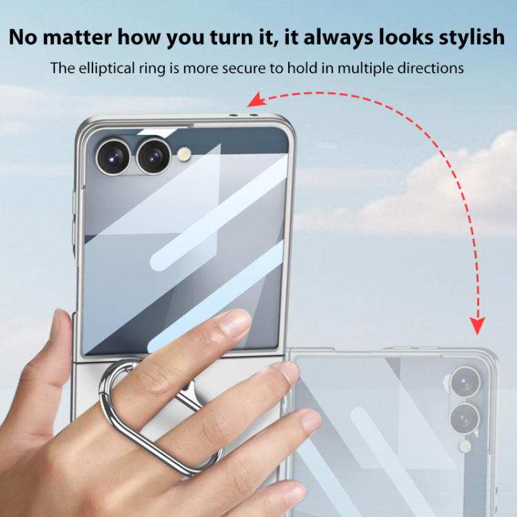 GKK Integrated Ultra-thin Oval Ring Holder Full Cover Phone Case, For Samsung Galaxy Z Flip7 5G