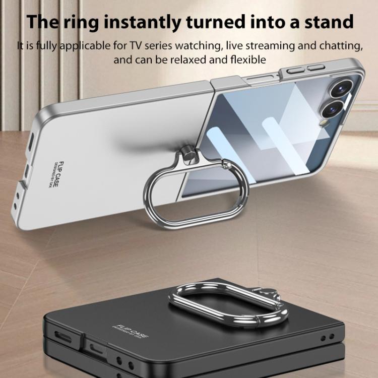GKK Integrated Ultra-thin Oval Ring Holder Full Cover Phone Case, For Samsung Galaxy Z Flip7 5G