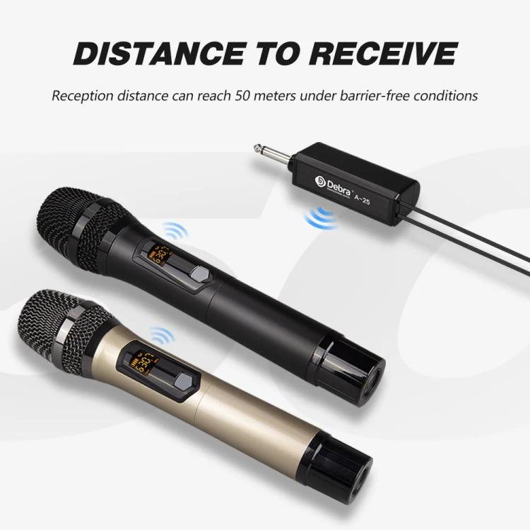 DEBRA A-25 UHF Wireless Rechargeable Microphone System for Stage KTV