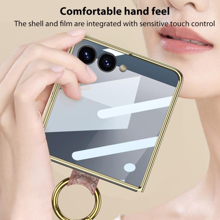GKK Integrated Plating Weave Texture Phone Case with Ring Holder
