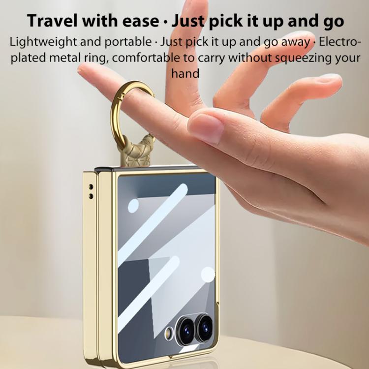 GKK Integrated Plating Weave Texture Phone Case with Ring Holder