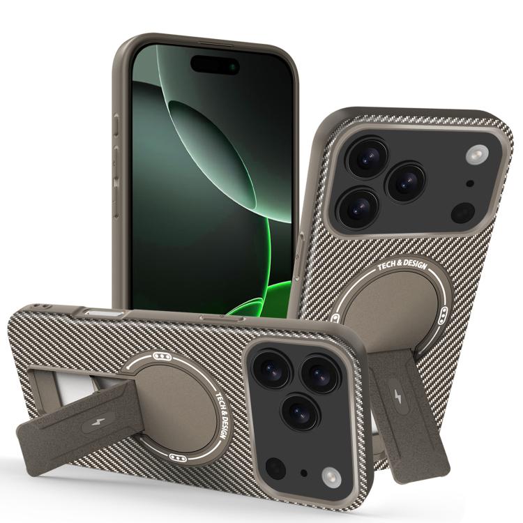 Carbon Fiber Texture MagSafe Phone Case with Holder