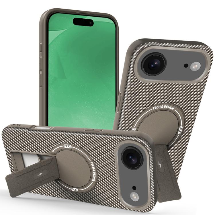 Carbon Fiber Texture MagSafe Phone Case with Holder