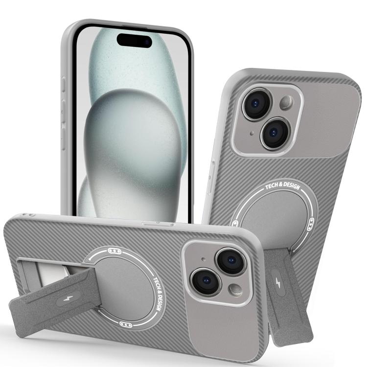 Carbon Fiber Texture MagSafe Phone Case with Holder