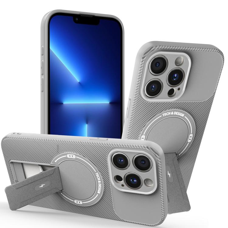 Carbon Fiber Texture MagSafe Phone Case with Holder