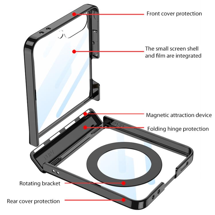 GKK Integrated Magnetic Hinge Phantom Phone Case with Rotating Bracket