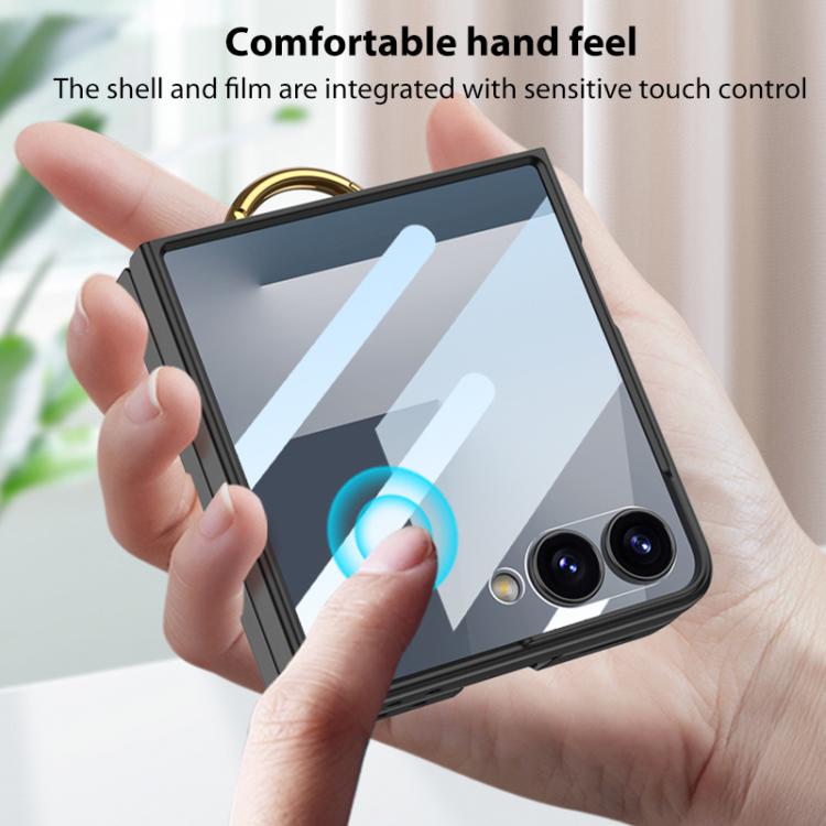 GKK Integrated Ultra-thin Leather Card Slots Phone Case with Ring Holder