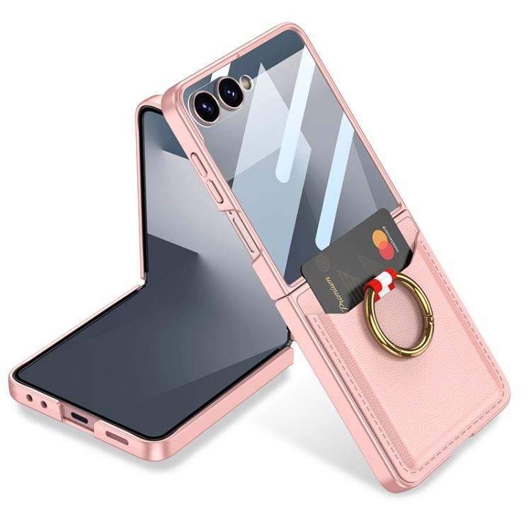 GKK Integrated Ultra-thin Leather Card Slots Phone Case with Ring Holder