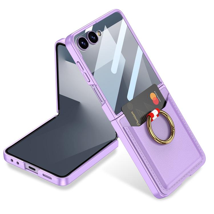 GKK Integrated Ultra-thin Leather Card Slots Phone Case with Ring Holder