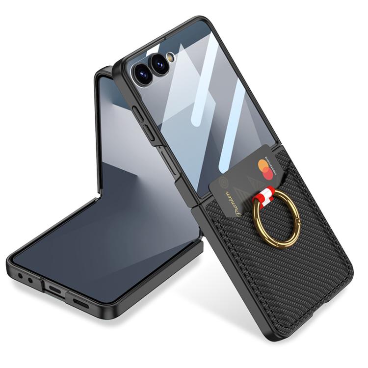 GKK Integrated Ultra-thin Leather Card Slots Phone Case with Ring Holder