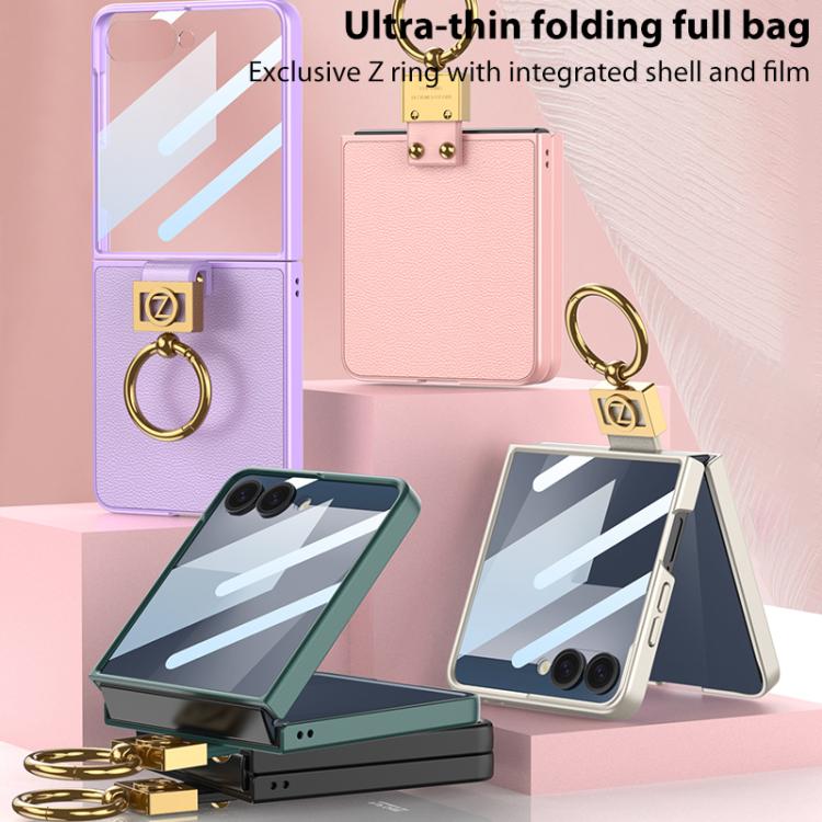 GKK Integrated Ultra-thin Plain Leather Phone Case with Z Ring