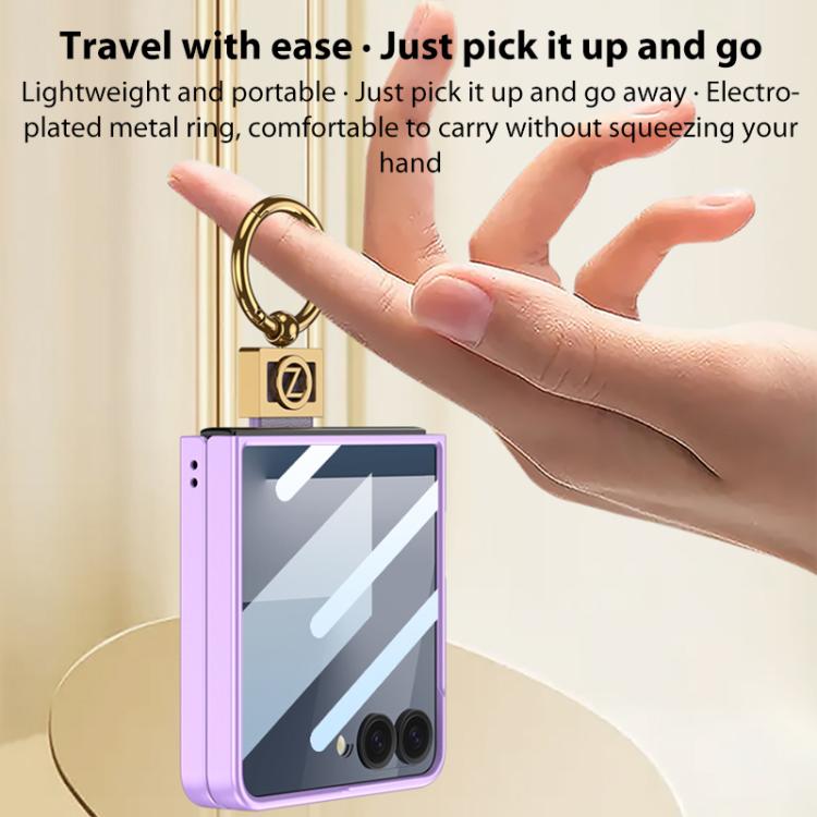 GKK Integrated Ultra-thin Plain Leather Phone Case with Z Ring