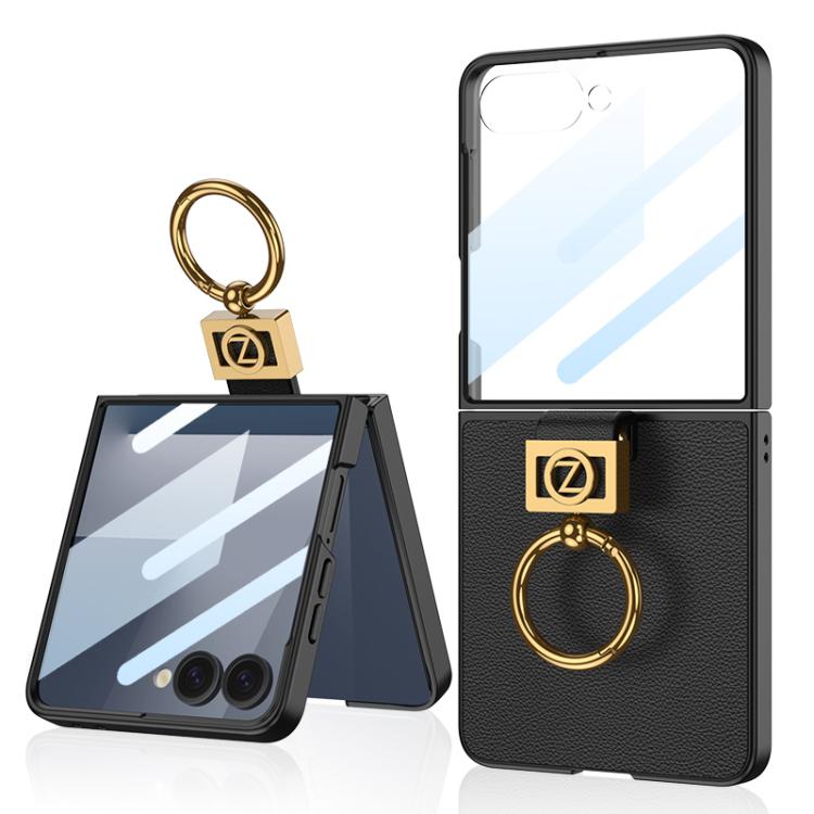 GKK Integrated Ultra-thin Plain Leather Phone Case with Z Ring