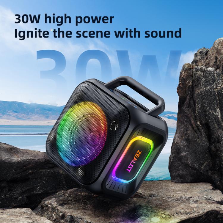Zealot PT01 30W Portable Outdoor IPX6 RGB Stereo Bluetooth Speaker