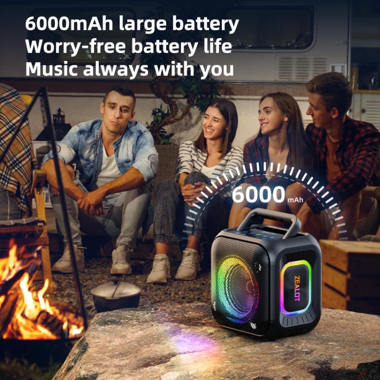Zealot PT01 30W Portable Outdoor IPX6 RGB Stereo Bluetooth Speaker