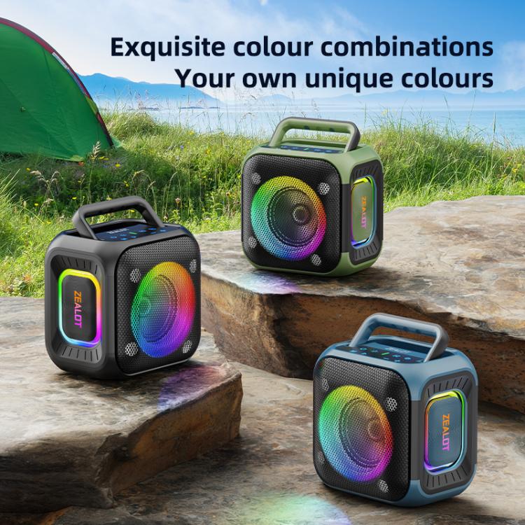 Zealot PT01 30W Portable Outdoor IPX6 RGB Stereo Bluetooth Speaker