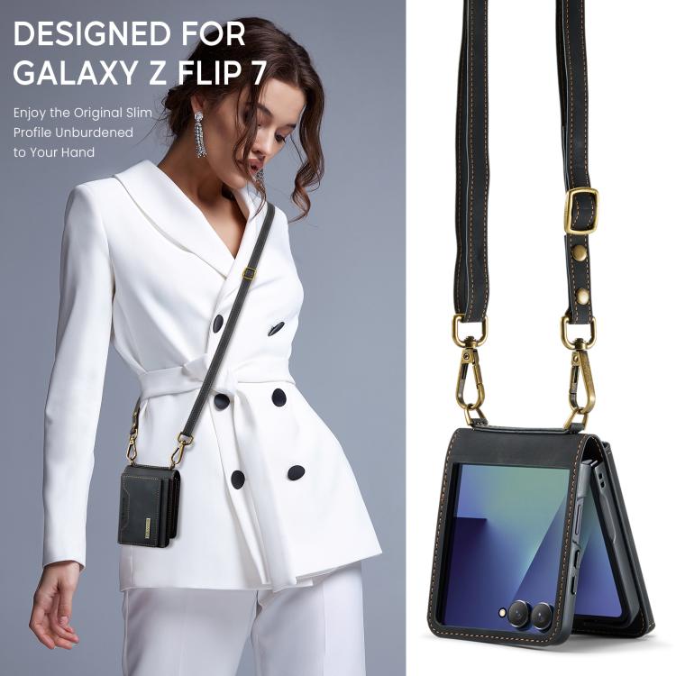 DG.MING M2 Series 3-Fold Multi Card Bag hybrid Magnetic Phone Case with Long Lanyard