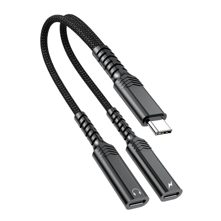 2 in 1 Type-C to Dual Type-C Charging and Audio Adapter Cable