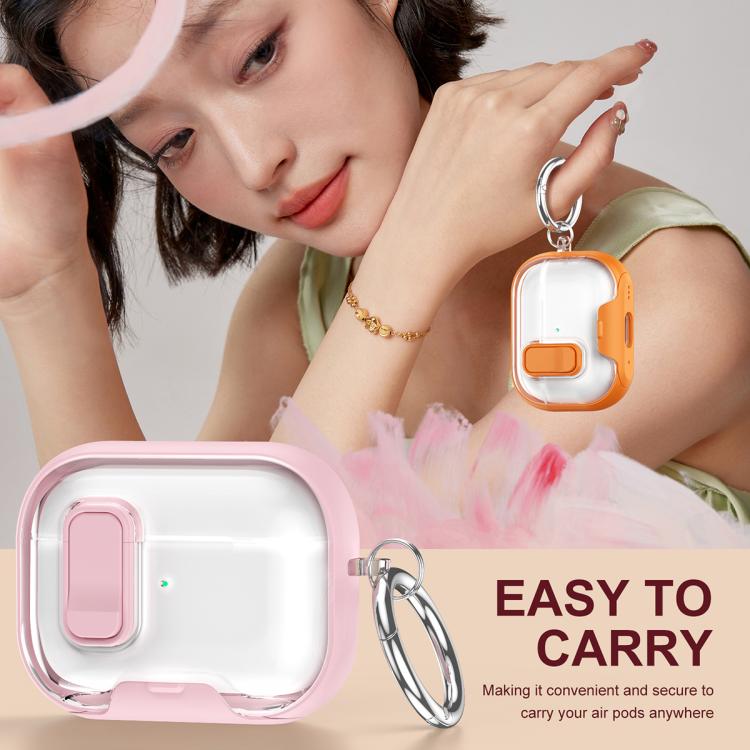 Lock Transparent Crystal Bluetooth Earphone Protective Case with Stand
