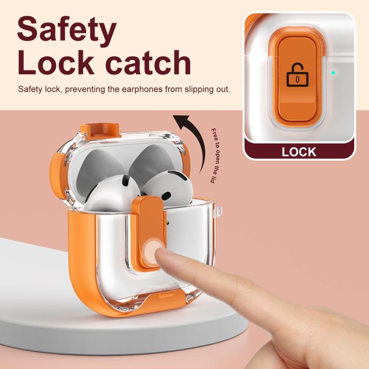 Lock Transparent Crystal Bluetooth Earphone Protective Case with Stand