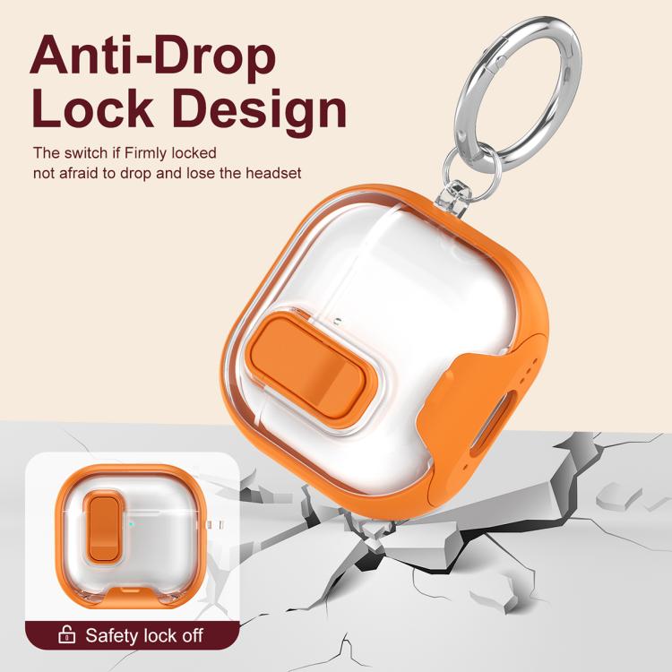 Lock Transparent Crystal Bluetooth Earphone Protective Case with Stand