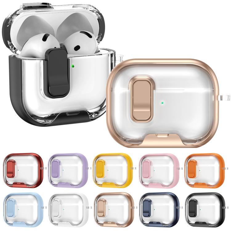 Lock Transparent Crystal Bluetooth Earphone Protective Case with Stand