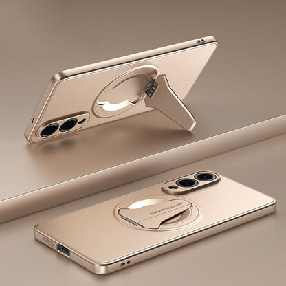 Spaceship MagSafe Folding Holder Phone Case, For Samsung Galaxy S26+ 5G, For Samsung Galaxy S26 Ultra 5G, For Samsung Galaxy S26 5G, For Samsung Galaxy S25 Edge 5G, For Samsung Galaxy S25 5G, For Samsung Galaxy S25+ 5G, For Samsung Galaxy S25 Ultra 5G