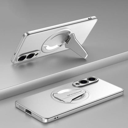 Spaceship MagSafe Folding Holder Phone Case, For Samsung Galaxy S26+ 5G, For Samsung Galaxy S26 Ultra 5G, For Samsung Galaxy S26 5G, For Samsung Galaxy S25 Edge 5G, For Samsung Galaxy S25 5G, For Samsung Galaxy S25+ 5G, For Samsung Galaxy S25 Ultra 5G