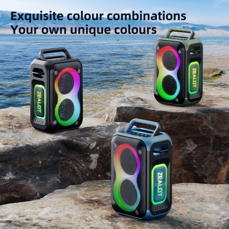 Zealot PT02 60W Portable Outdoor RGB Colorful Light Stereo Bluetooth Speaker