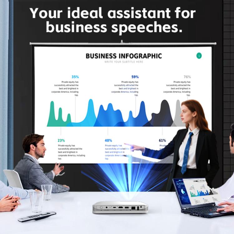 WOWOTO WWT-T10 Android 9.0 DLP 1920x1080P HD 350-400ANSI Smart Projector