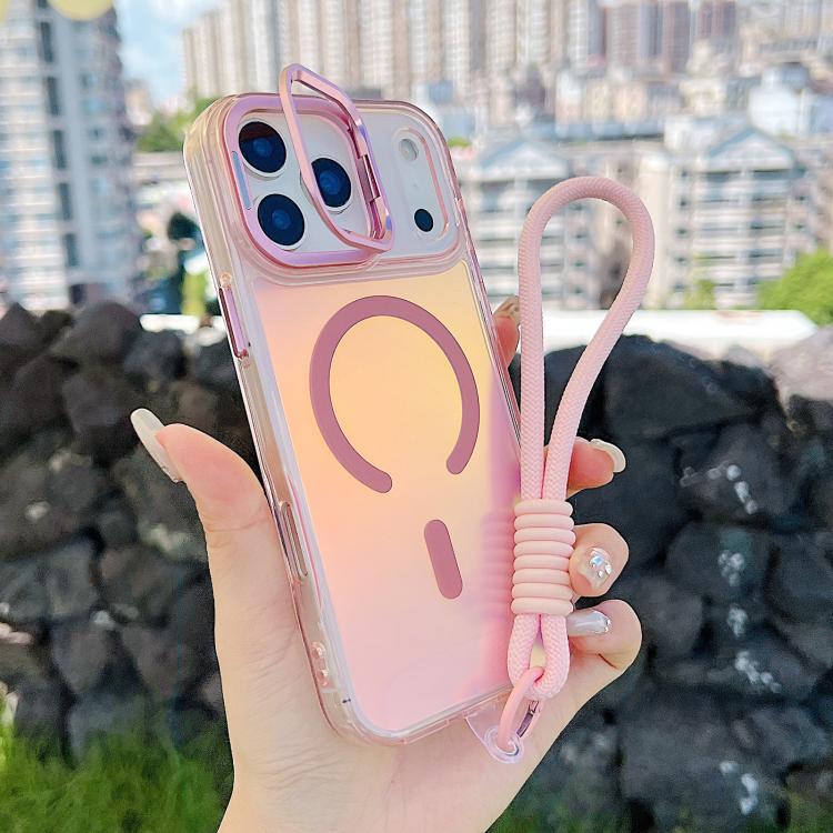 Gradient Discolor MagSafe Phone Case with Holder / Wrist Strap