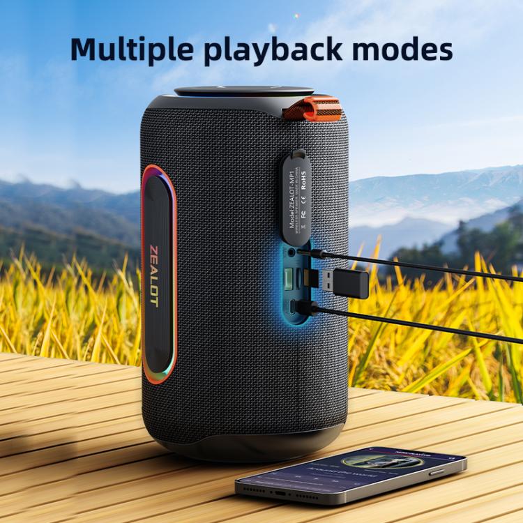Zealot MP1 60W Portable Outdoor RGB Bluetooth Speaker